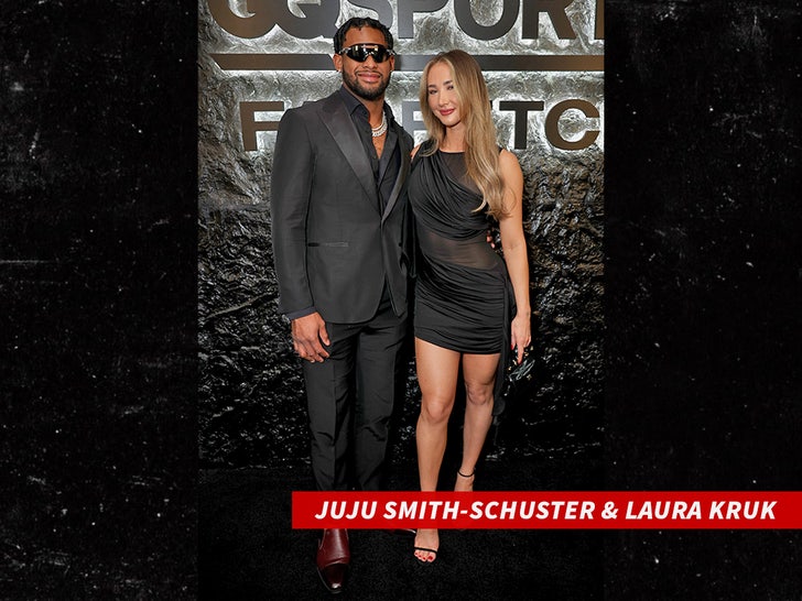 JuJu Smith-Schuster and Laura Kruk  sub getty swipe