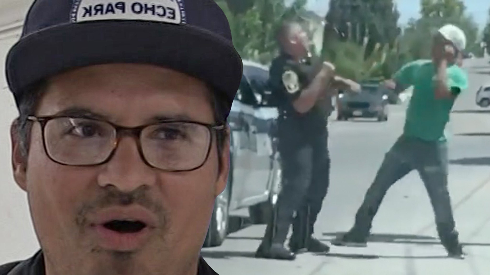 Michael Pena's 'End of Watch' fight compared to viral Cop Brawl clip