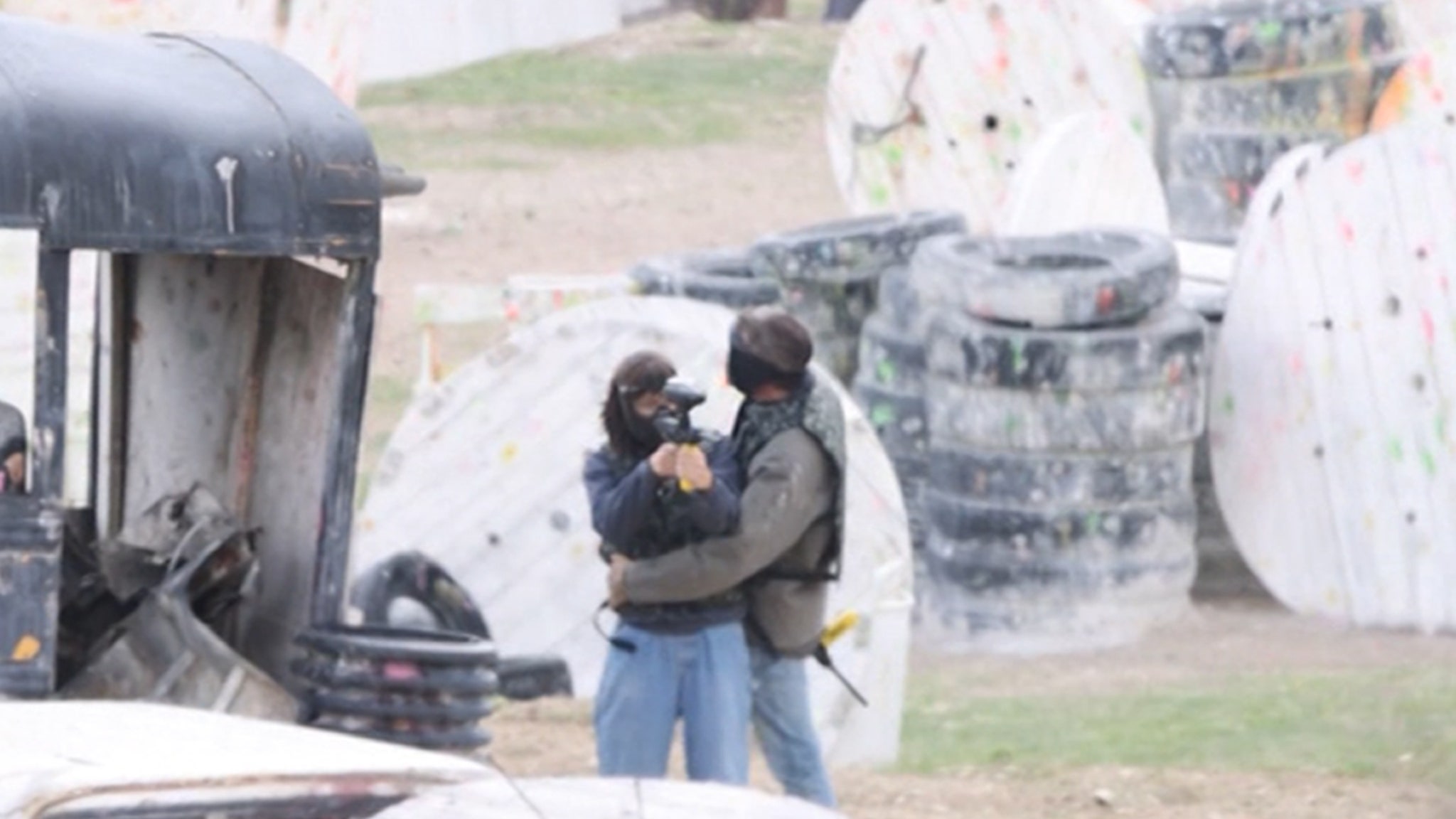 Ben Affleck Pulls Jennifer Garner in Close for Hug During Paintball Outing