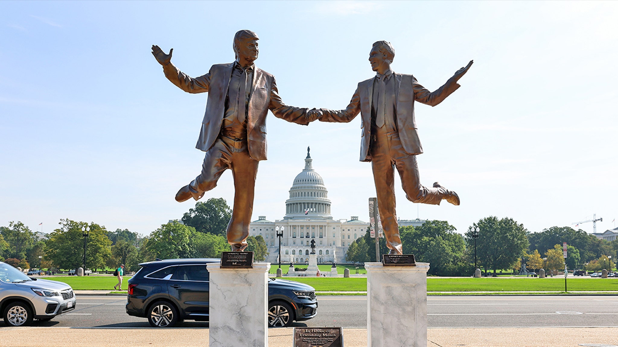 Statue of Trump and Epstein Holding Hands Removed From D.C. National Mall