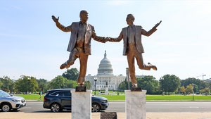 donald trump and jeffrey epstein statue getty 1