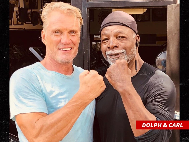 Dolph Lundgren and Carl Weathers