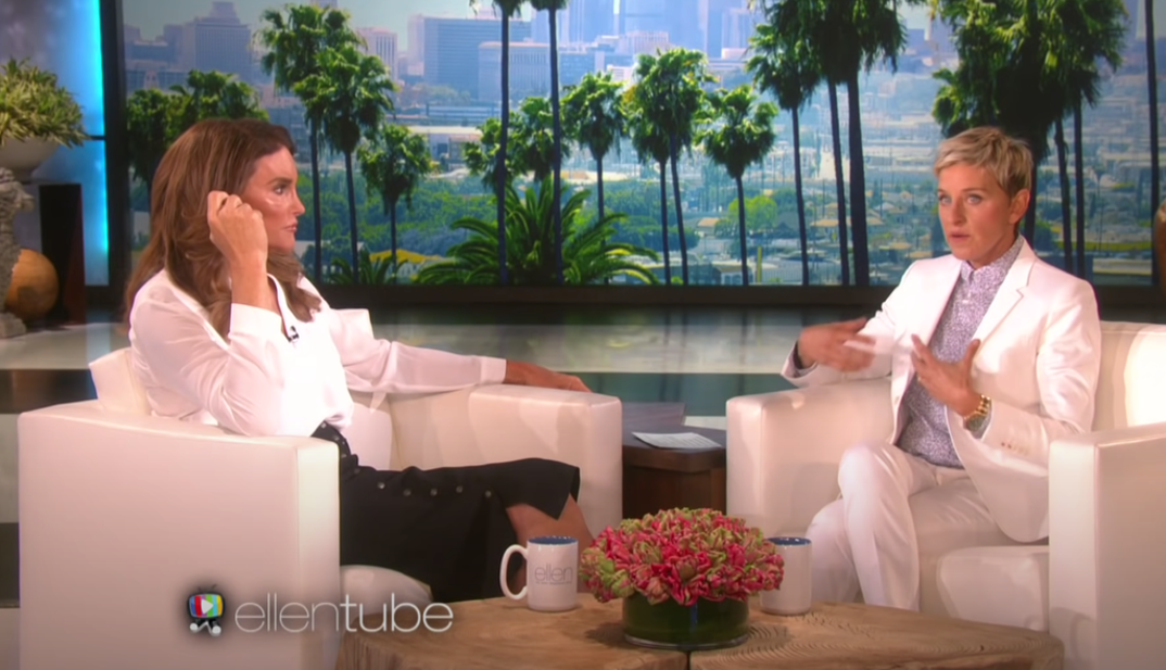 2015 - Caitlyn Jenner joined Ellen Degeneres for a touching conversation where Caitlyn opened up about her life, family and transition in Hollywood.