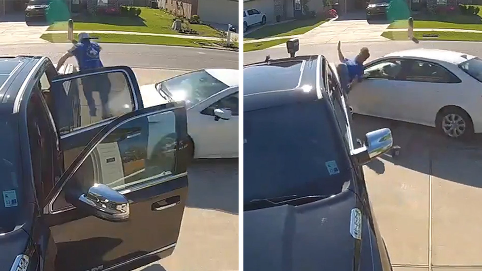 Driver distracted by self-help book rocks on sidewalk, attacking homeowner