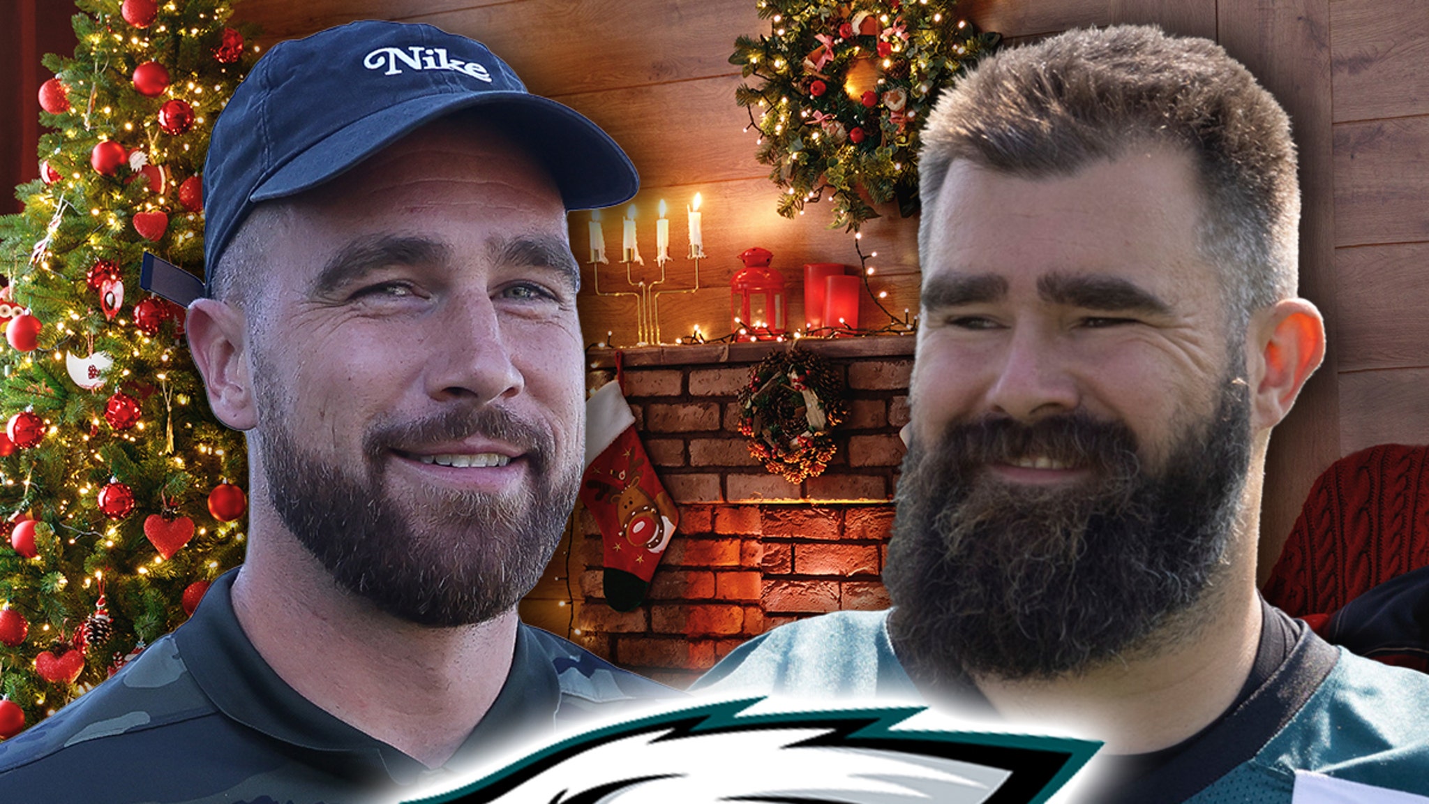 Travis Kelce Sings With Brother Jason on Philadelphia Eagles Christmas ...