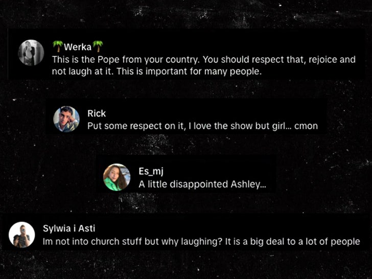 ashley park pope replies tiktok ashleyparklady