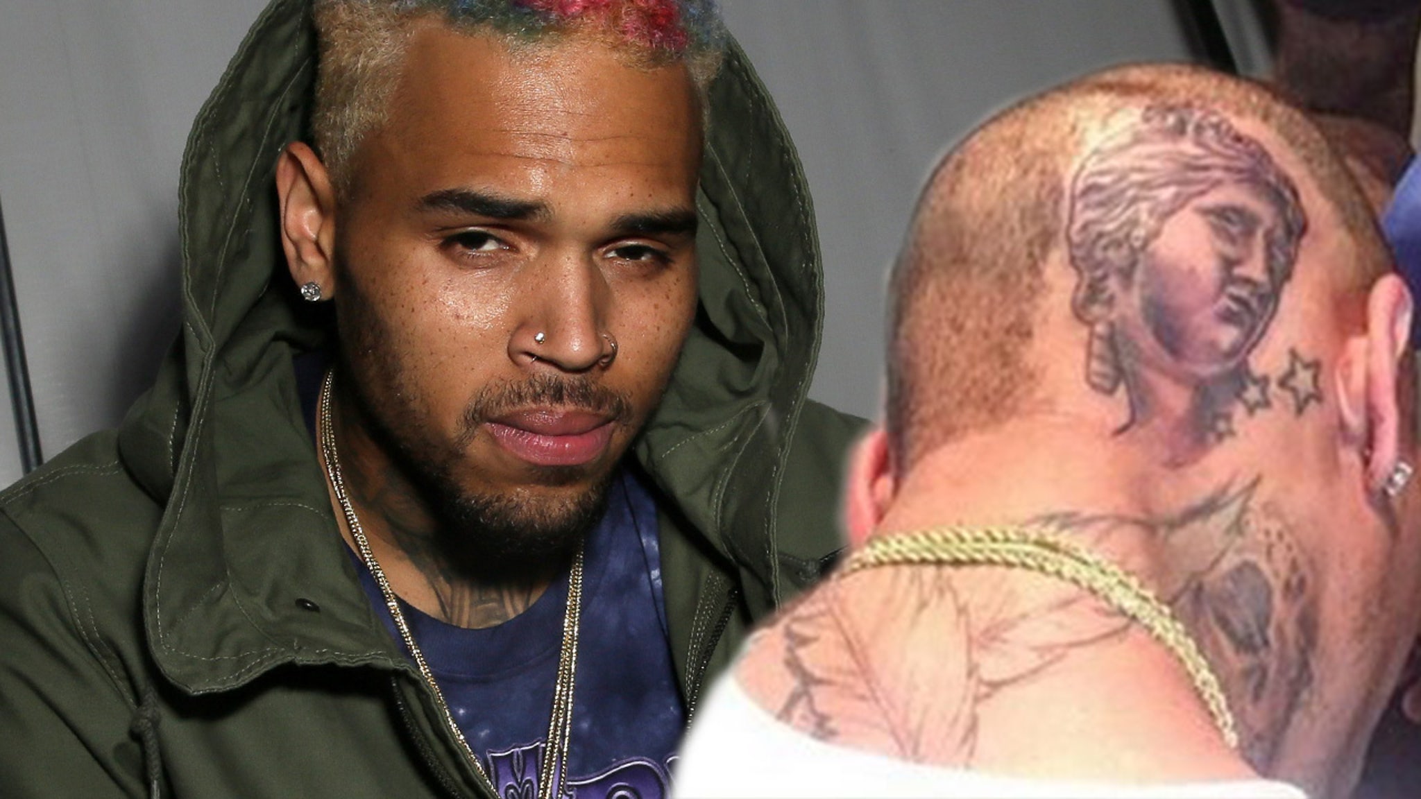 Chris Brown's New Tattoo ON HIS HEAD! 