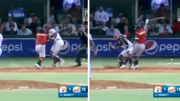 Venezuelan league brawl with Willians Astudillo sucker punching