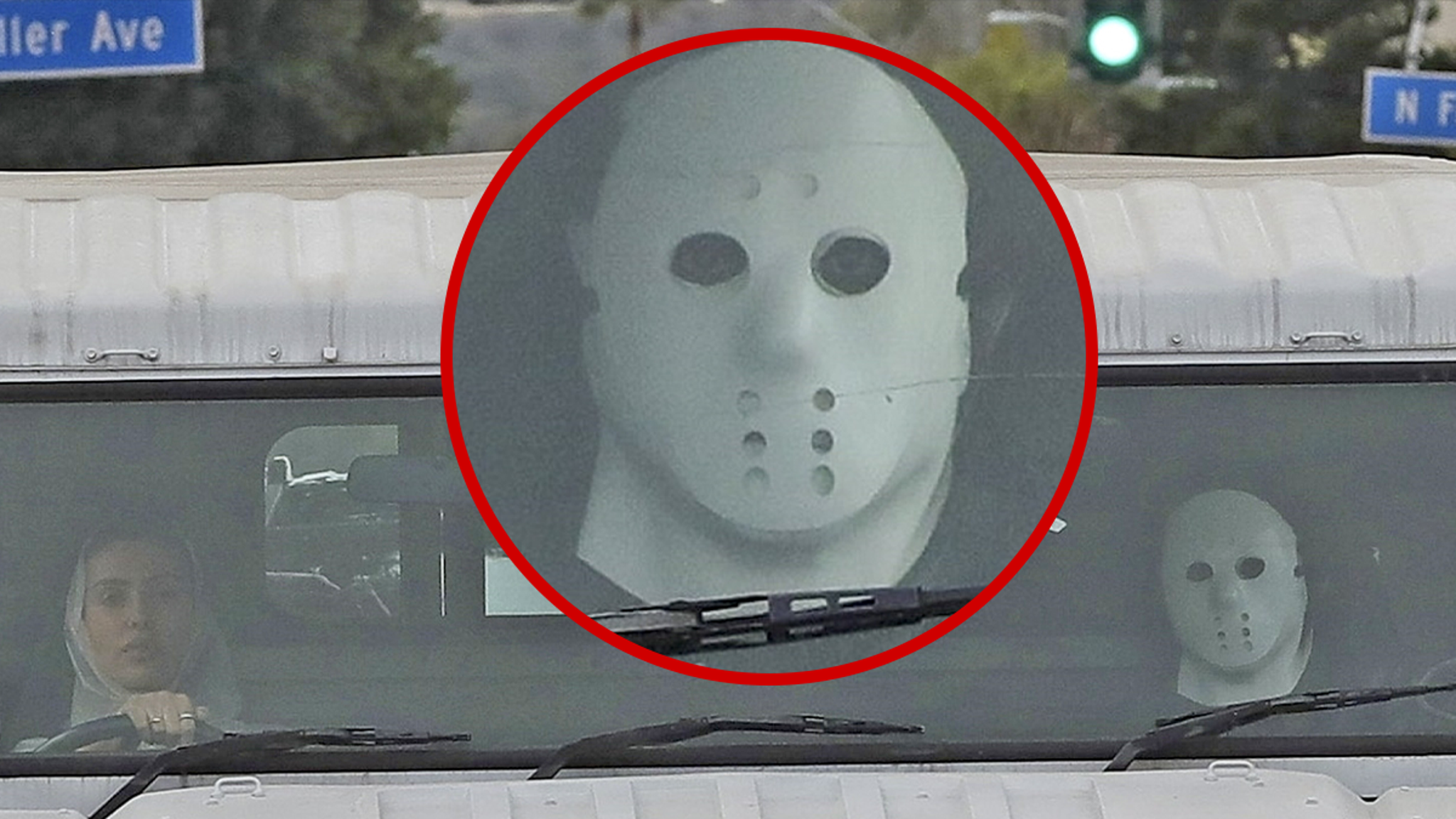 Kanye West Wears Two Halloween Masks While Shooting Music Video