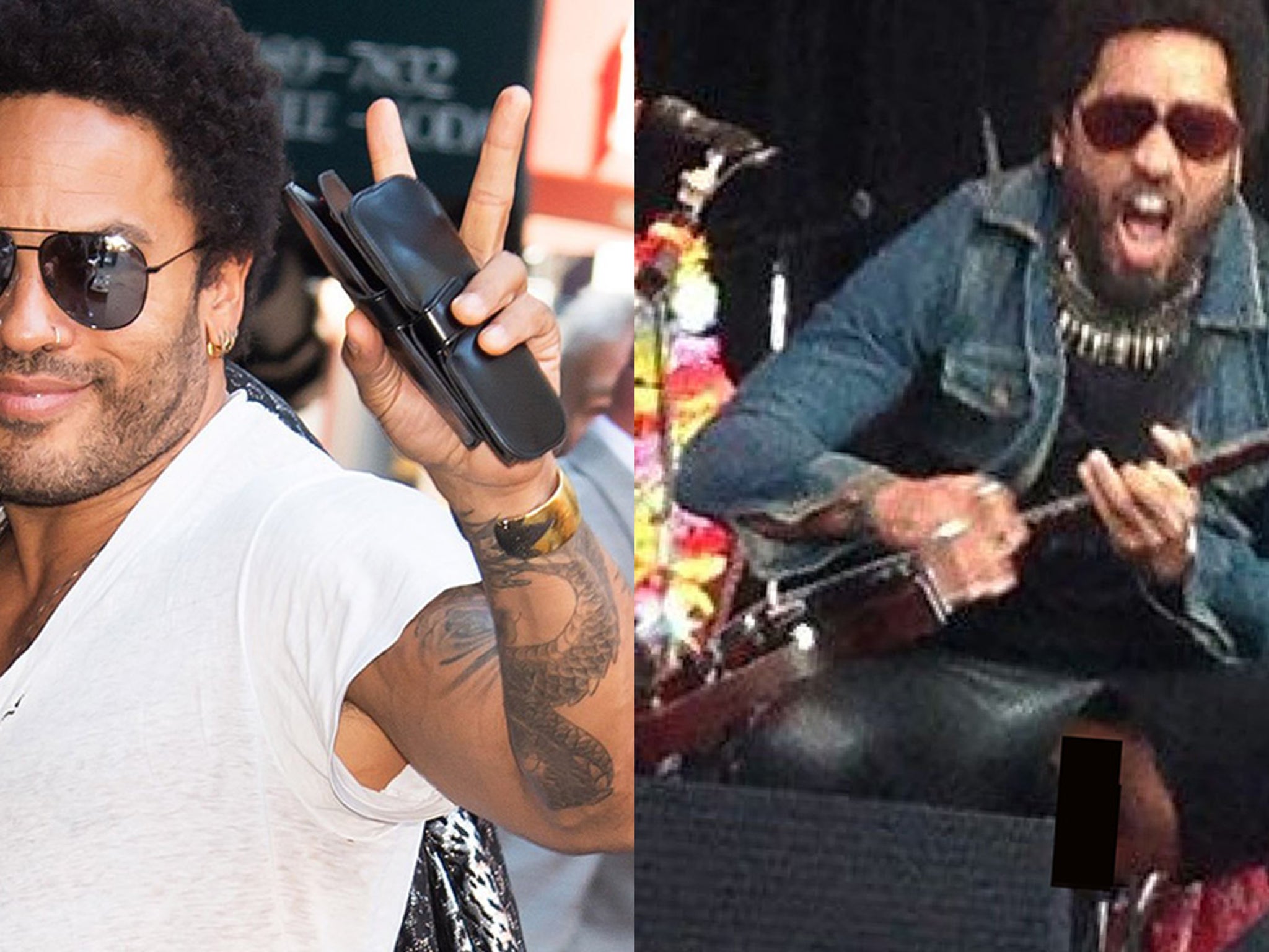 cutter Coalescence The alps Lenny Kravitz Exposes Junk After Leather Pants Rip Open!!! (PHOTO)