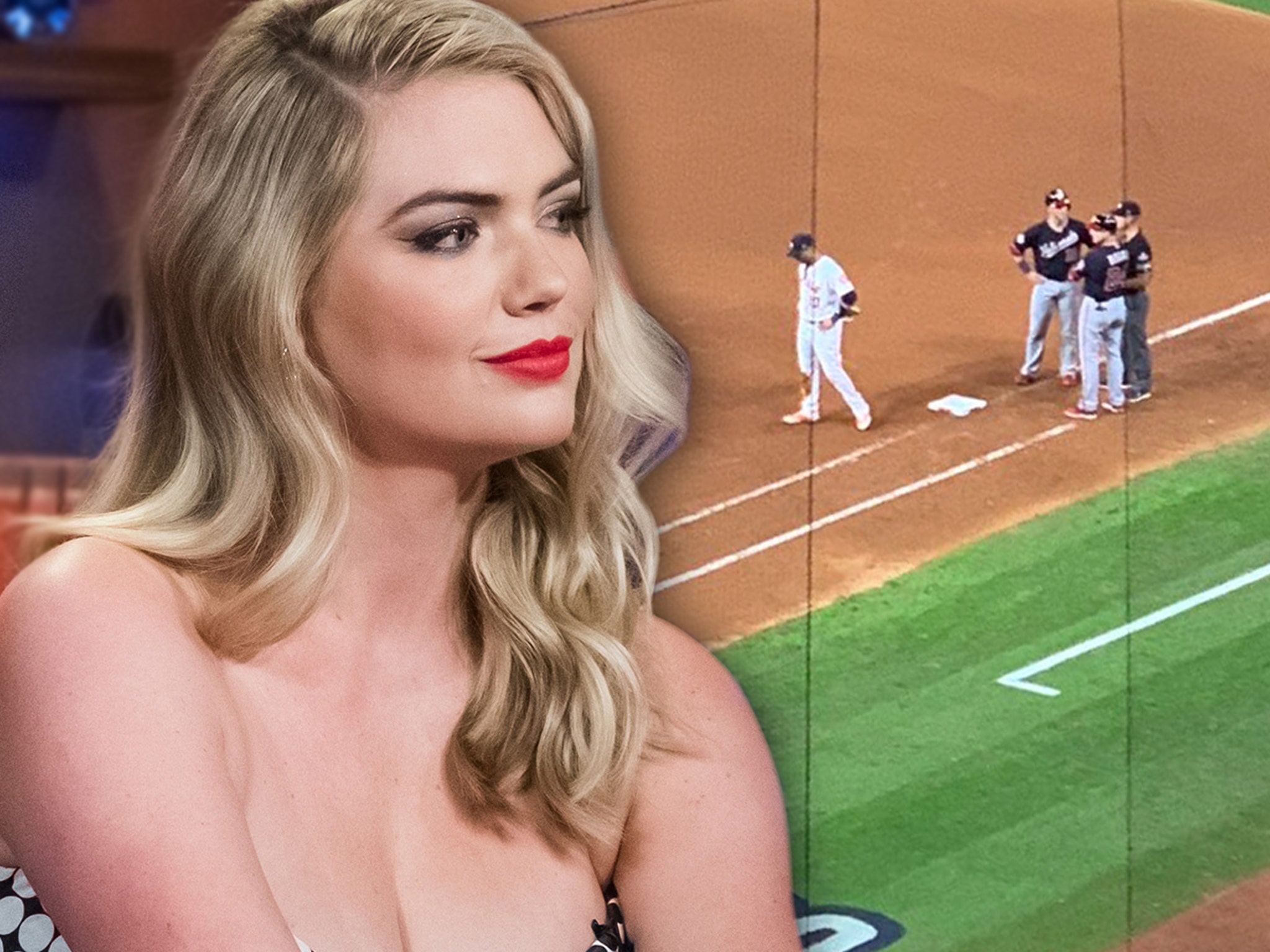 Kate Upton was so fired up after the Astros' big defensive play