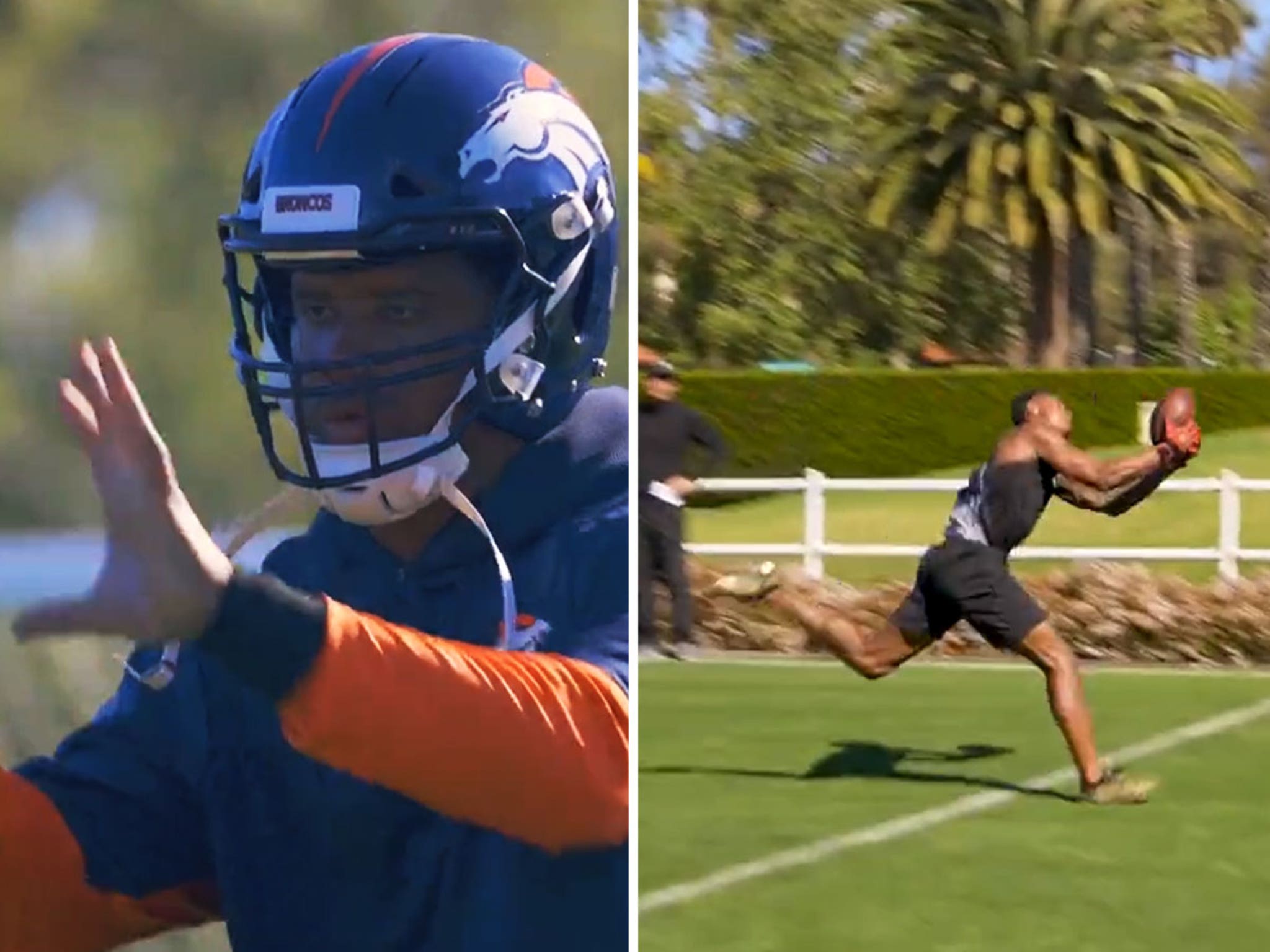 Russell Wilson Drops Dime To Courtland Sutton In QB's First Video As Bronco