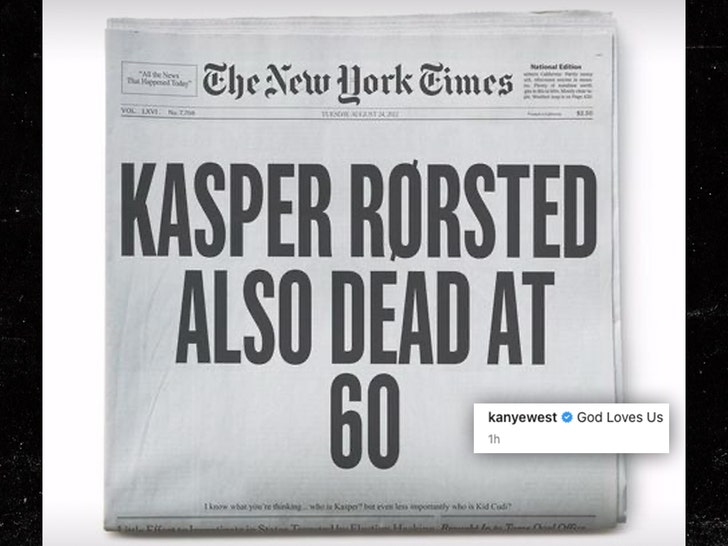 Normalización Puñalada Incomodidad Kanye West declara muerto al CEO de Adidas, Kasper Rorsted, con un titular  de periódico falso - Noticias y chismes de la farándula mundial