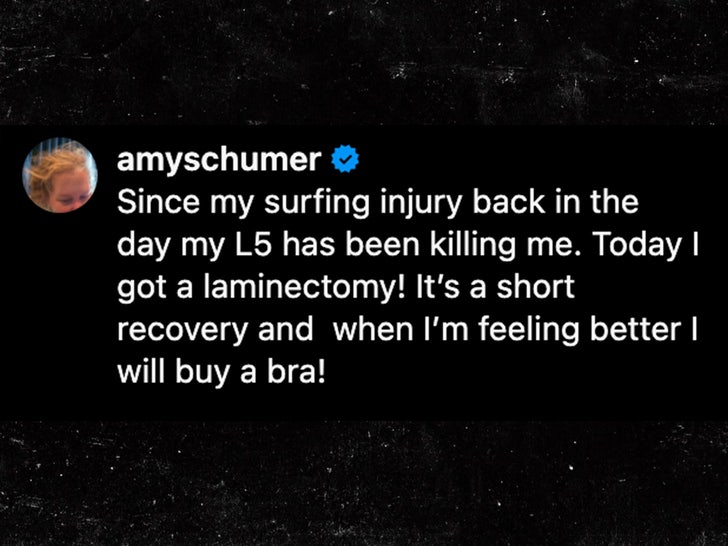 amy schumer walker spine surgery instagram 2