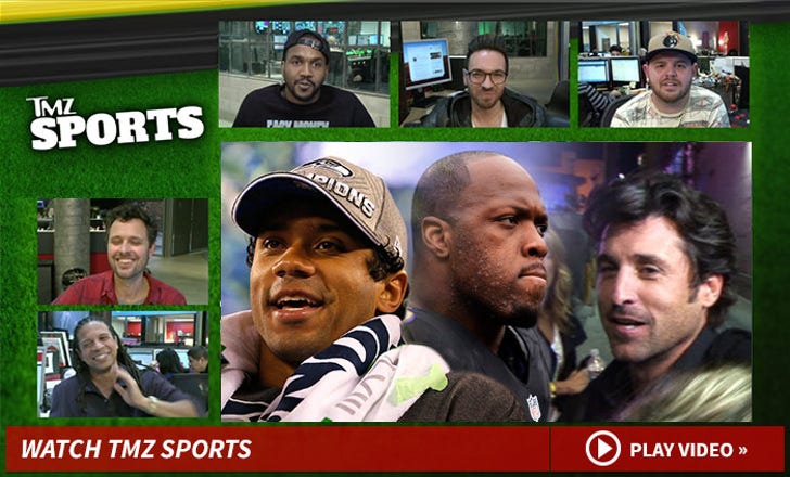 TMZ Sports Show Russell Wilson Becomes Instant A-Lister After the :: 0205-tmz-sports-wilson-suggs-dempsey-1