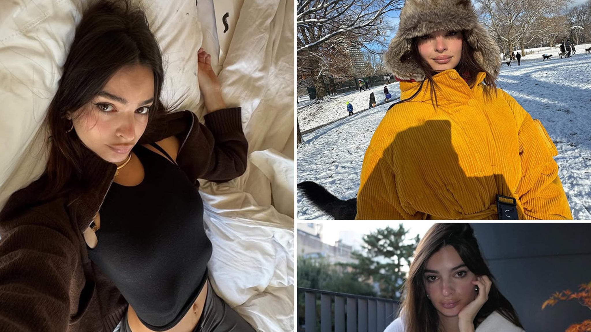 Emily Ratajkowski Looks Merry Throughout Her Dashing December