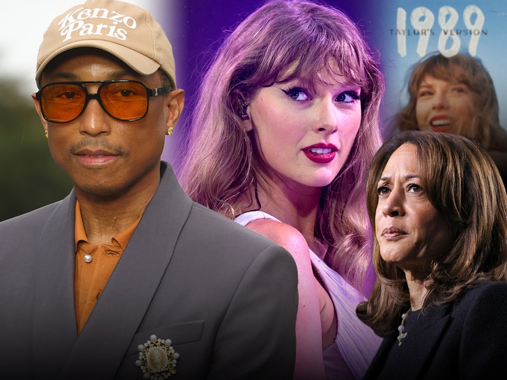 taylor swift kamala harris pharrell getty 1