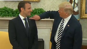 President Trump Wipes Off Dandruff From Emmanuel Macron's Jacket