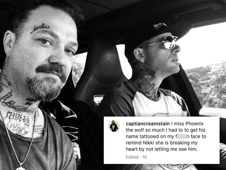Bam Margera instagram post about tattooing his sons name
