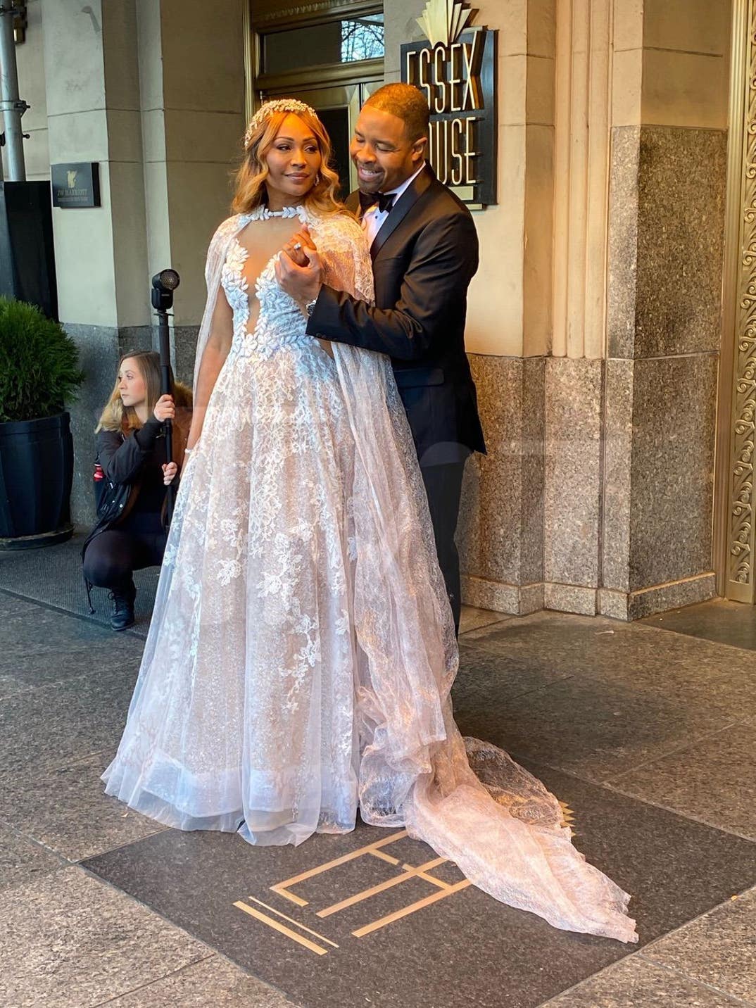 cynthia bailey wedding dress designer On the Scene at Cynthia Bailey and Mike Hill's Fashion Bomb Wedding: Cynthia Bailey in Brides by Nona Couture Atelier, Porsha Williams in Es Aznabor Atelier, Eva Marcille in Katie May, and