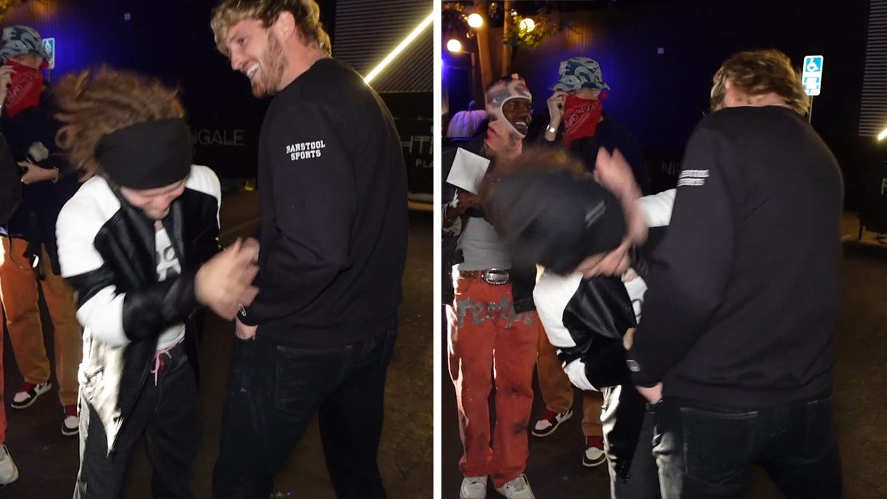 KSI lets hair down after Logan Paul fight on swanky Vegas night out