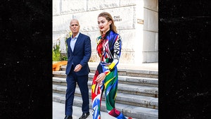 Gigi Hadid Wears a Rainbow-Colored Jumpsuit for CFDA Awards 2018
