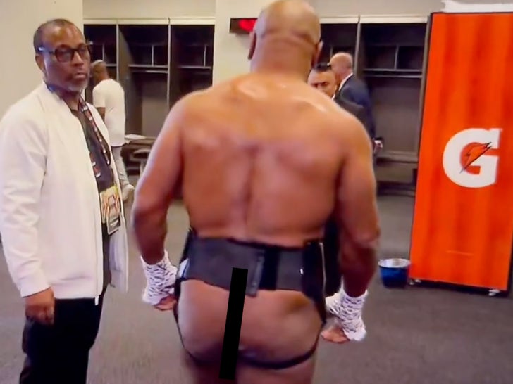 Mike Tyson’s Bare Ass Exposed During Pre-Jake Paul Fight Interview