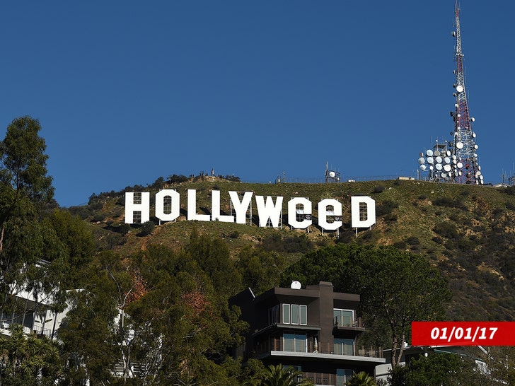 Crews Worked Overnight To Transform Hollywood Sign For The Rams