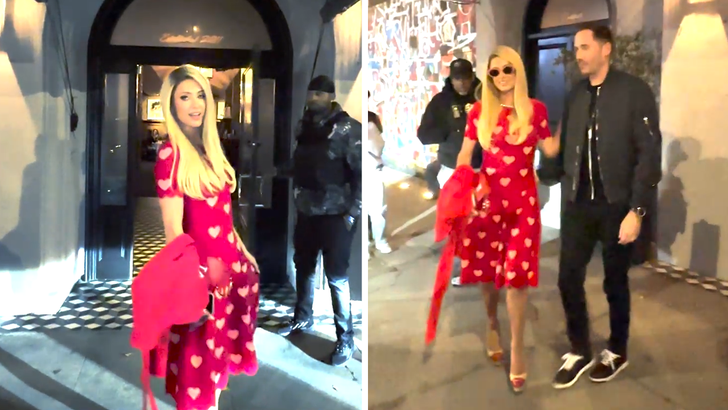 Paris Hilton Rocks Valentines Day Dress For Date With Husband Carter Reum 7974