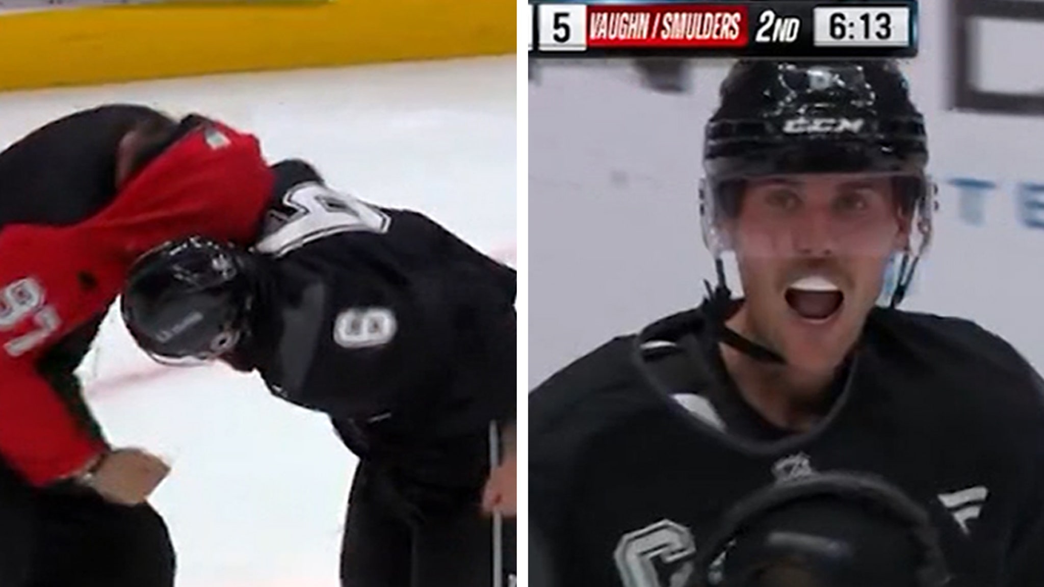 Justin Bieber Playfully Brawls With Jeremy Roenick At Charity Hockey Game