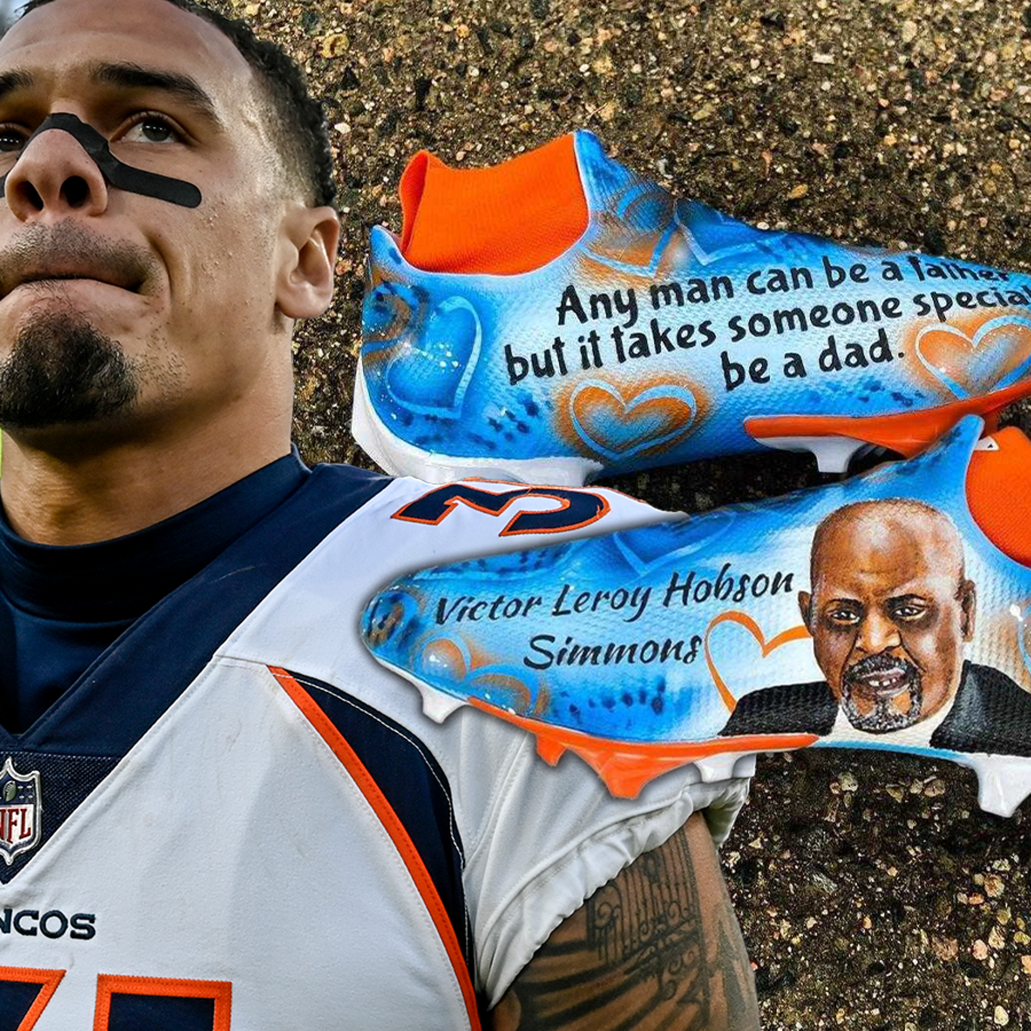 NFL Star Justin Simmons Gets Custom Cleats Honoring Late Father From  Teammate