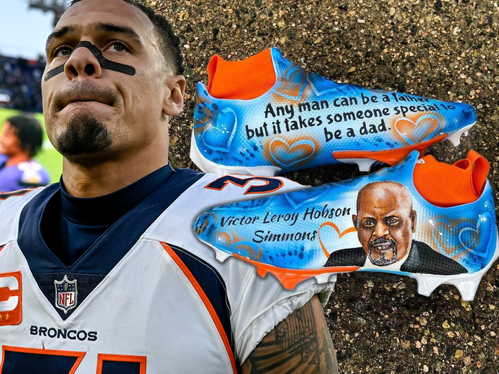 NFL Star Justin Simmons Gets Custom Cleats Honoring Late Father From  Teammate