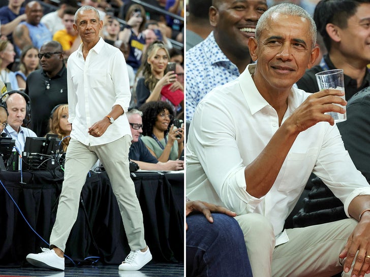 Obama Courtside For USA Vs Canada Basketball Game