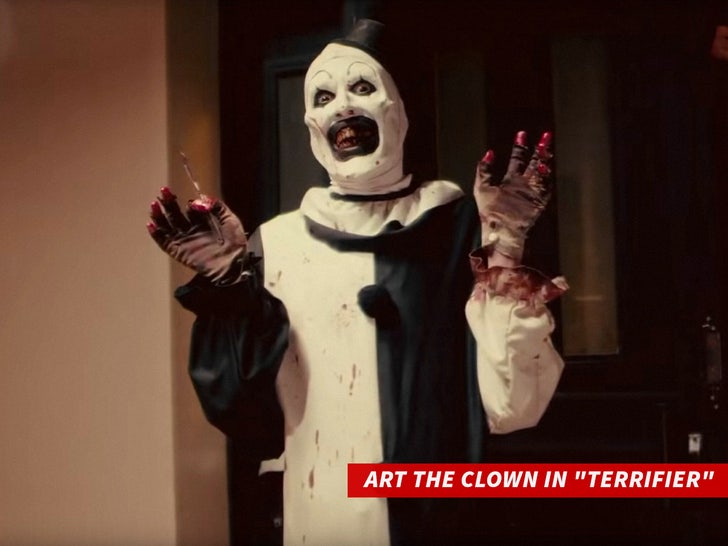 David Howard Thornton portraying Art the Clown in Terrifier