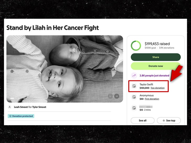 테일러 스위프트 Go Fund me 기부 서브