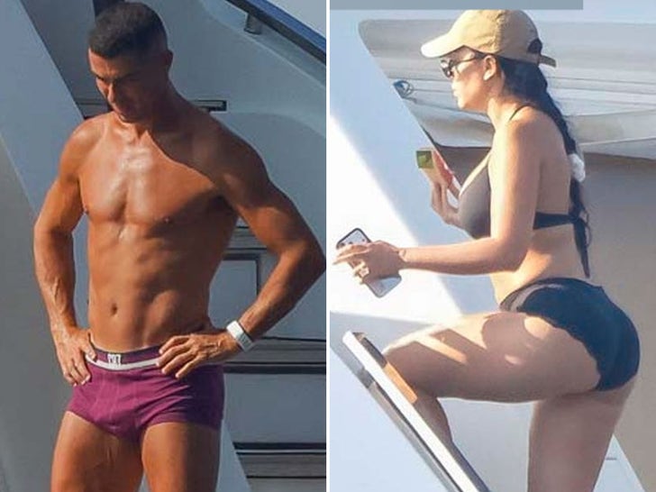 Cristiano Ronaldo Strips Down on Yacht in Mallorca