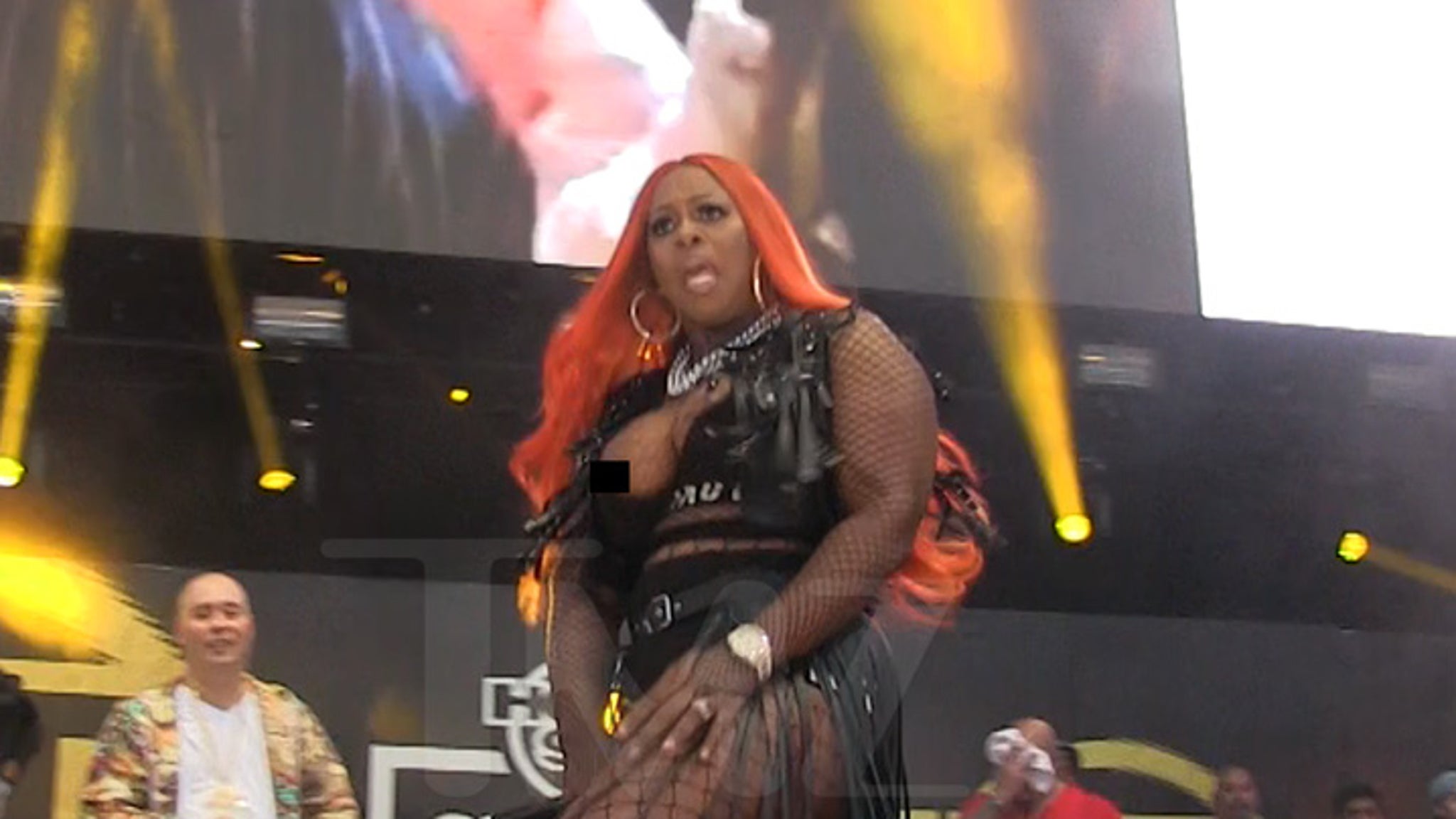 Remy Ma's Nip Slip During Concert.