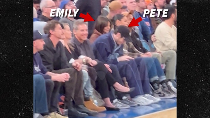 Pete Davidson Catches Knicks Game In Blue Corduroy Jacket