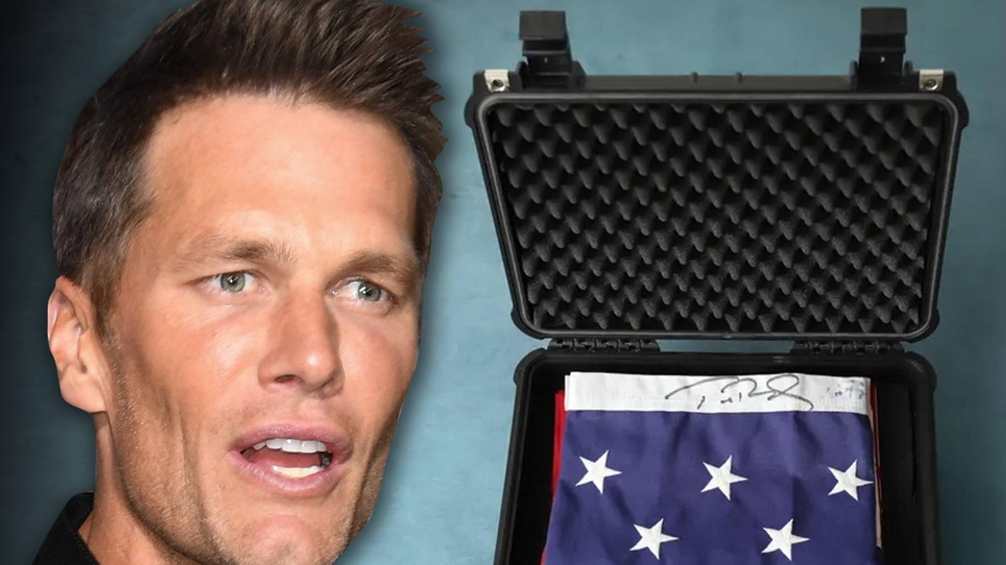 Tom Brady signs the American flag auction again with a starting price of $299,000