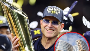 Jim Harbaugh, UM Players Bring Title Trophy To Patients At Children's Hospital
