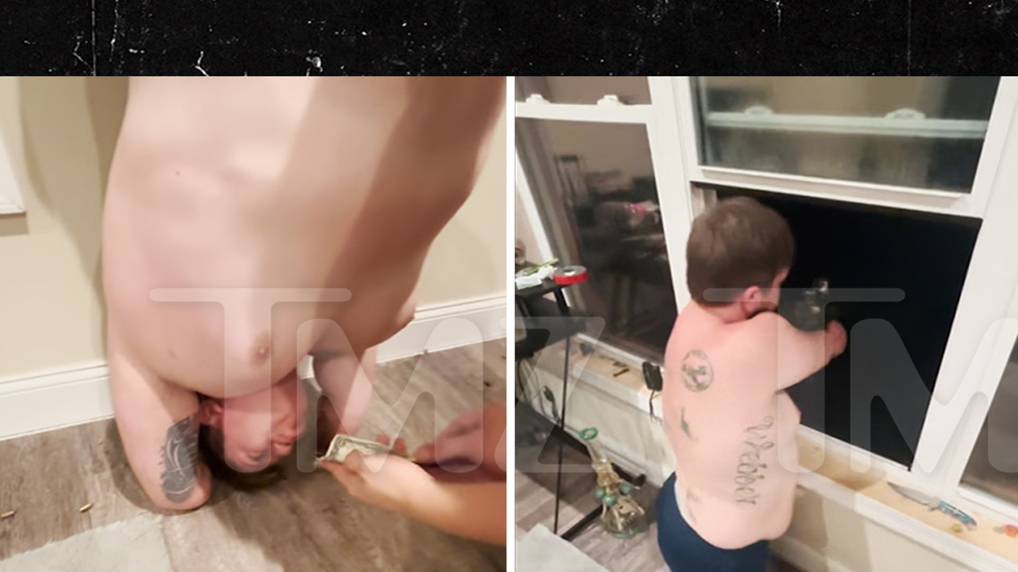 Viervoudig geamputeerde moordverdachte snuift substantie, vuurt pistool af, op video