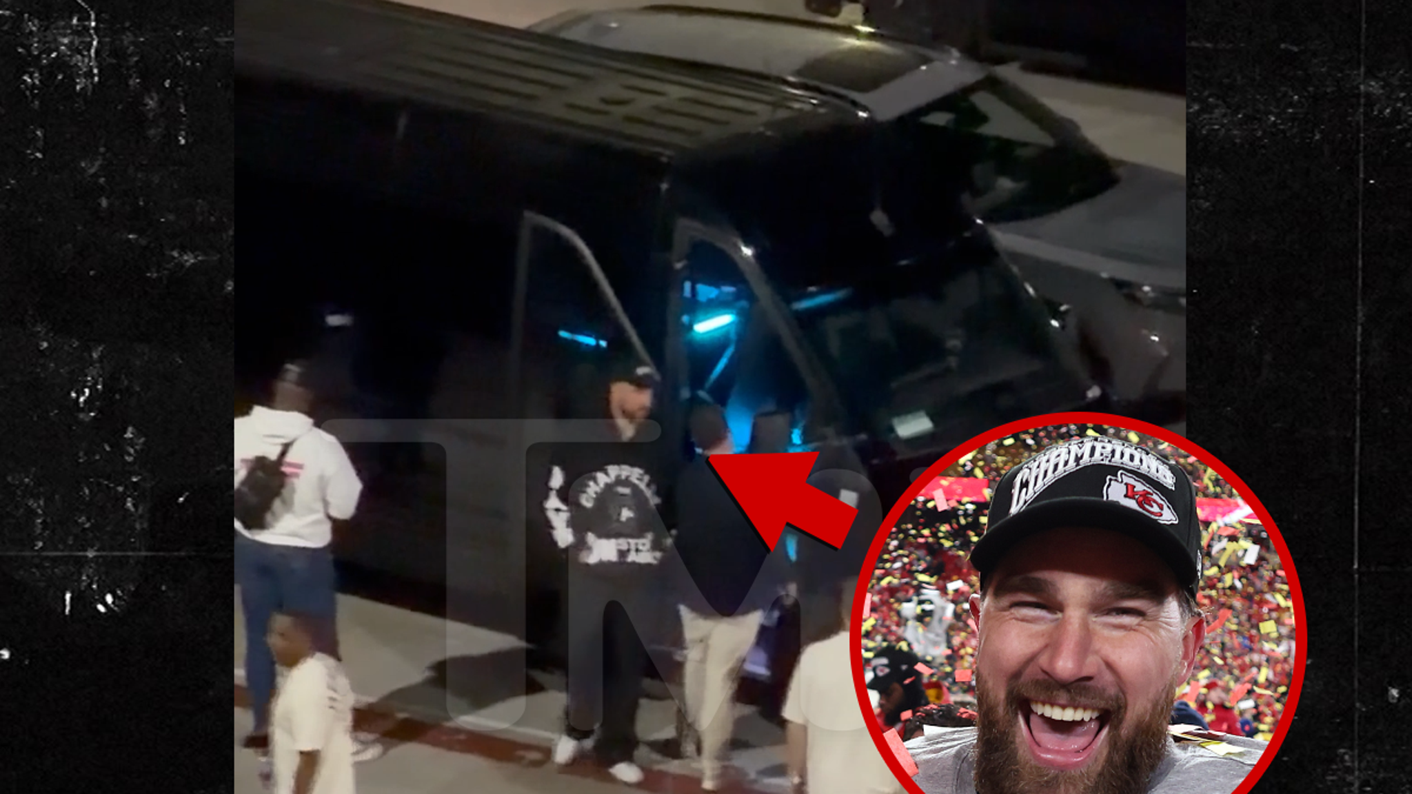 Travis Kelce Gives Off Major Bachelor Party Vibes Outside Dave Chappelle Show: Video