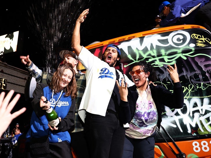 Dodgers Fans Party In The Streets After World Series Win