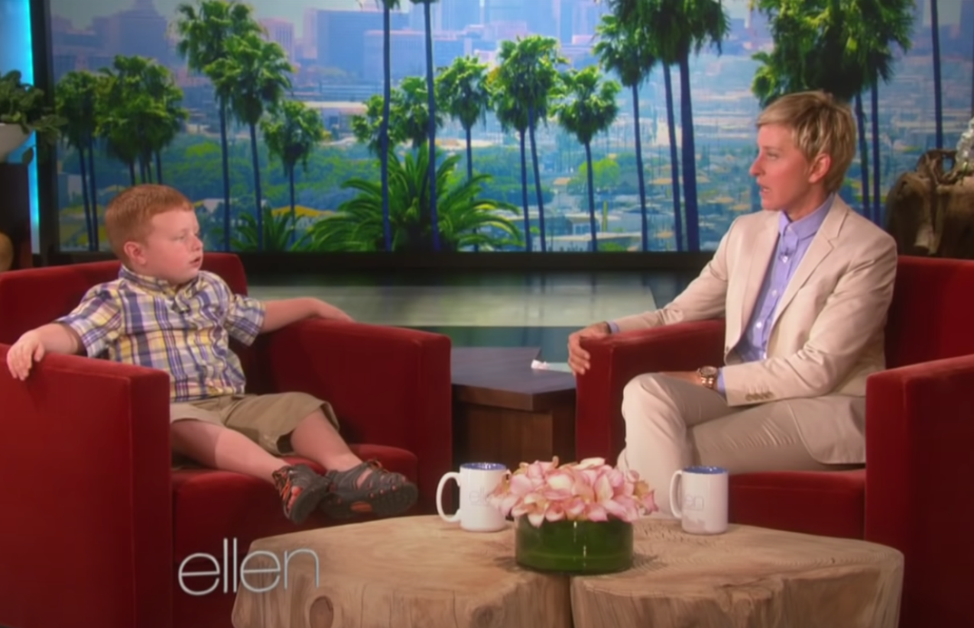 2014 - Noah Ritter, better known as the 'Apparently' kid, appeared alongside Ellen which made for a gut-busting back and forth between Noah and Degeneres.