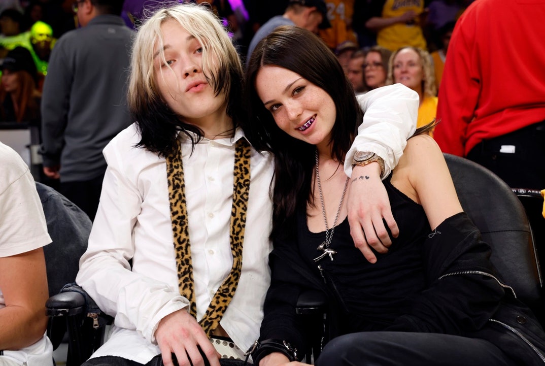 Nettspend and Mazzy have a fire night at the Lakers vs. Timberwolves basketball game at Crypto.com Arena on April 19, 2025 in Los Angeles