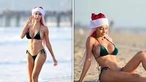 Farrah Abraham Hits the Beach in a Bikini & Santa Hat for Christmas Shoot