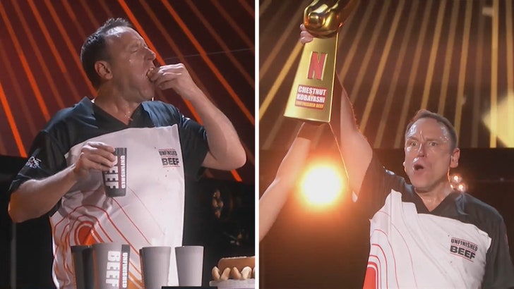 Joey Chestnut Beats Kobayashi In Hot Dog Eating Contest In Las Vegas