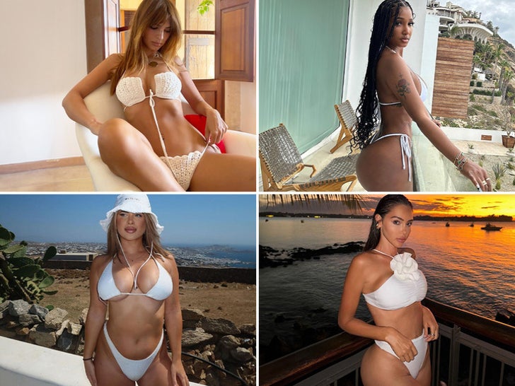 Sexy Stars In White-Hot Bikinis … Work Hard Play Hard!