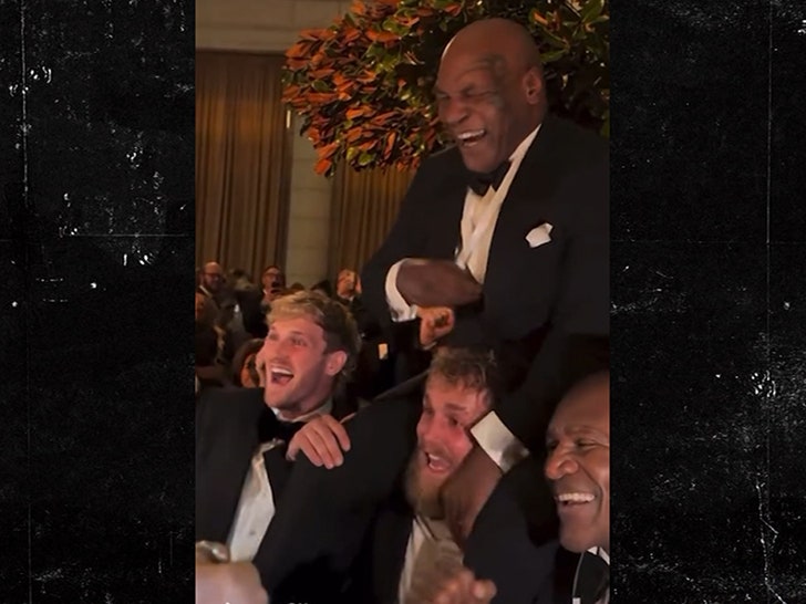 Jake Paul Puts Mike Tyson on Shoulders At Trump Party