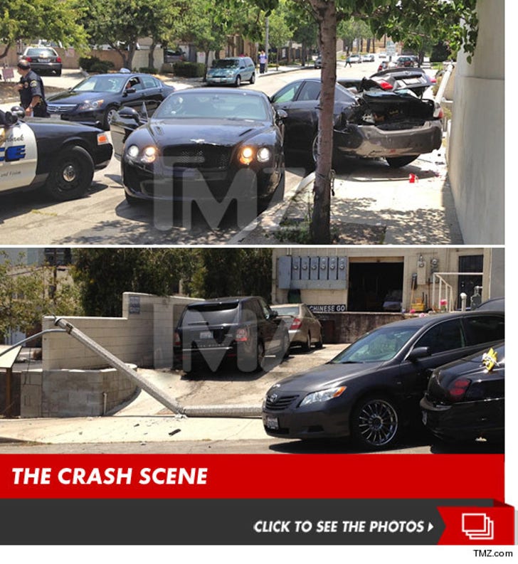 Jillian Michaels -- Stolen Bentley Wreckage
